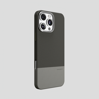 ForgeCraft – Titanium Grey Vintage Leather Grip Case for iPhone 16 pro max