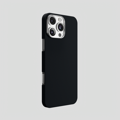 StealthForm – Black Kevlar Shield MagSafe Case for iPhone 16 pro max