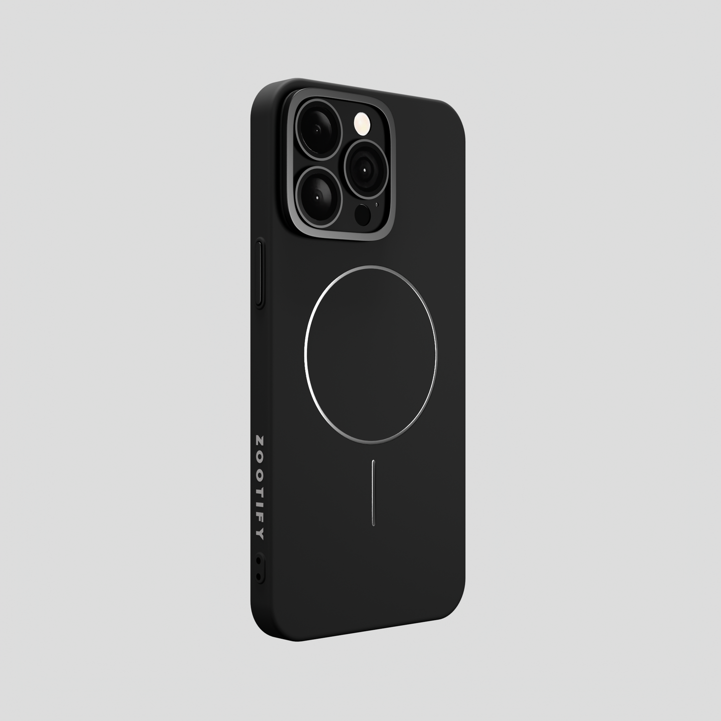 CamSafe – Black Minimal phone case with Kickstand & LensGuard for iPhone 15 pro max