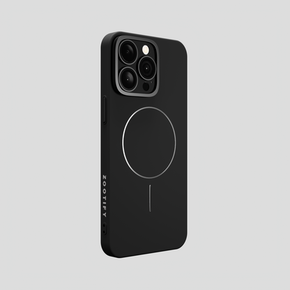 CamSafe – Black Minimal phone case with Kickstand & LensGuard for iPhone 15 pro max