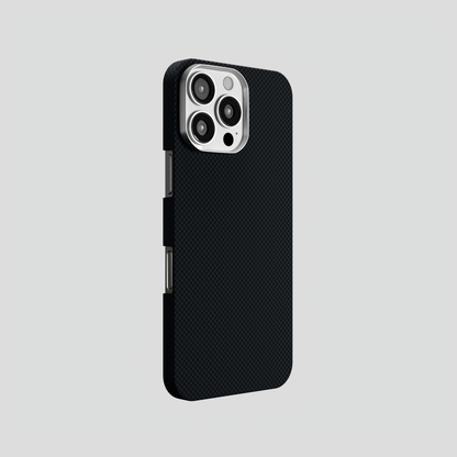 StealthForm – Black Kevlar Shield MagSafe Case for iPhone 16 pro