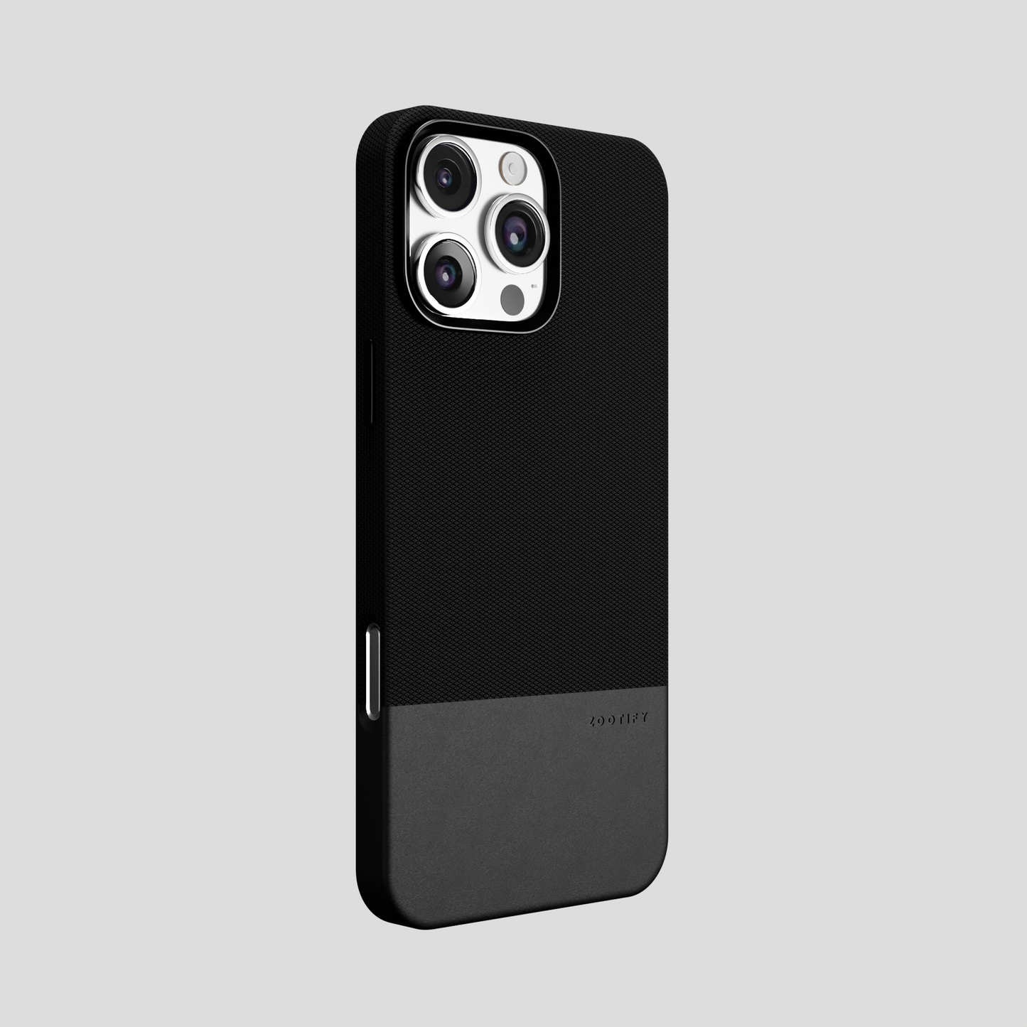 ForgeCraft – Black Vintage Leather Grip Case for iPhone 16 pro max