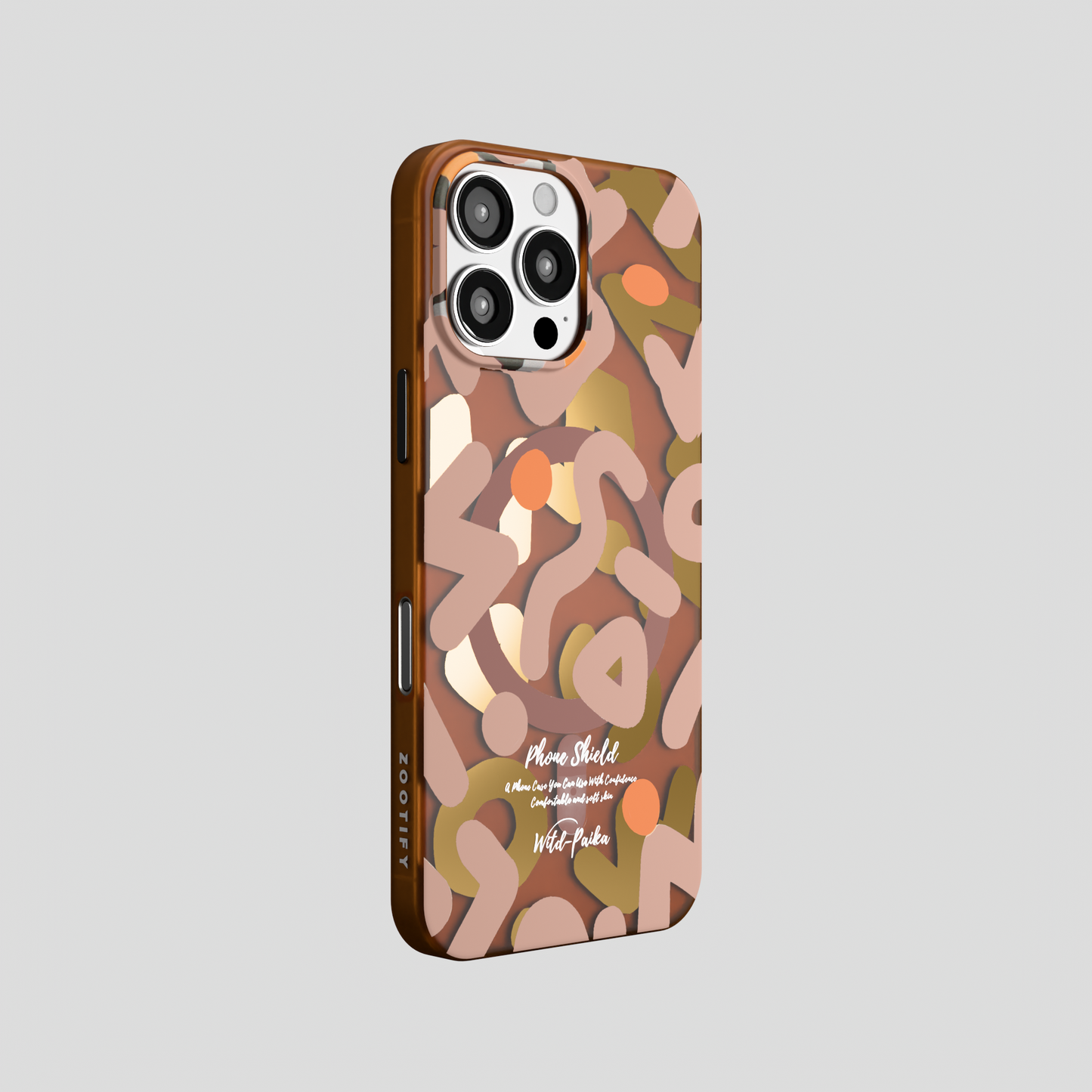 NeoWave –  Brown Unique Double layer 3D-Print Frosted MagSafe Case for iPhone 16 pro