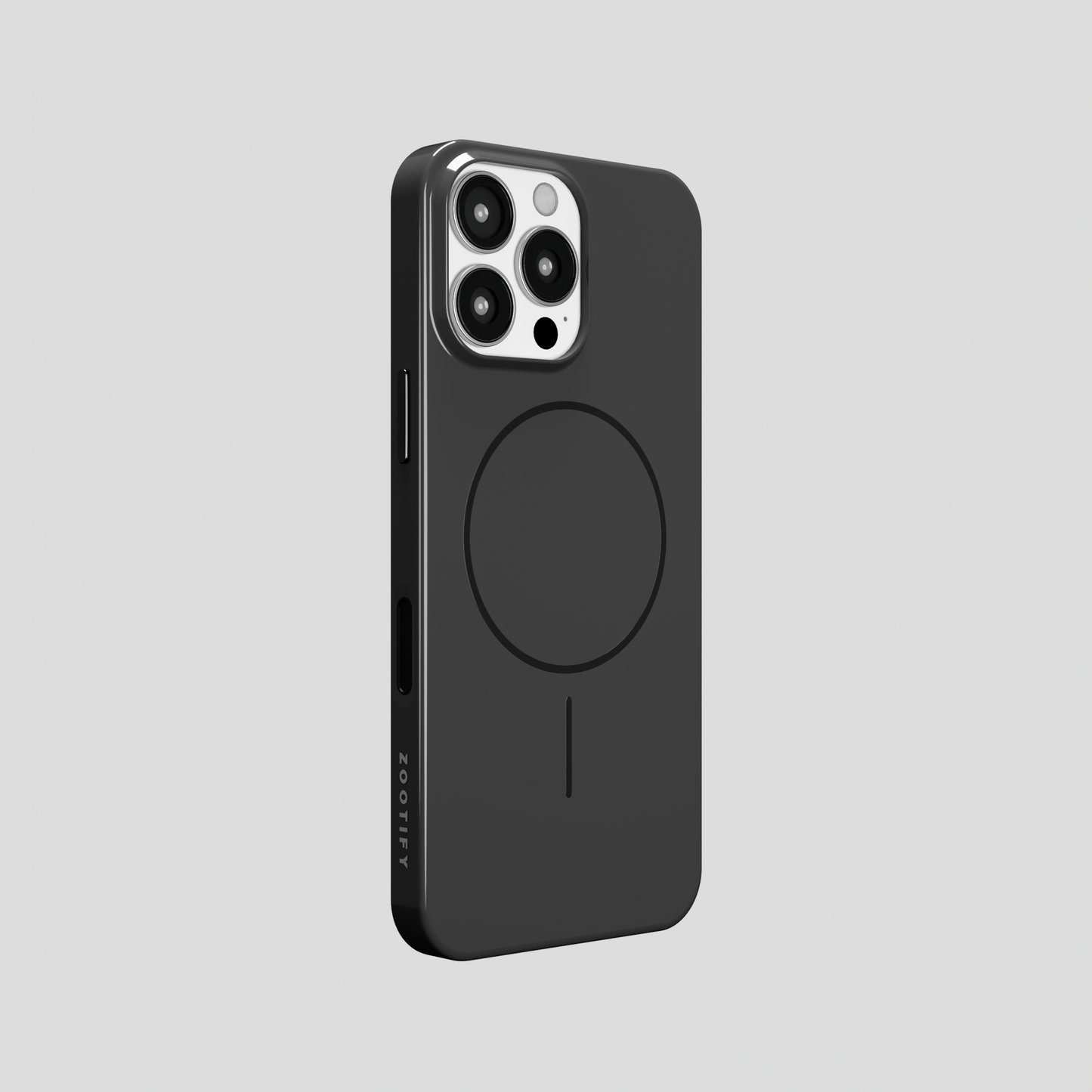 GlossCraft – Black Classic Glossy Magsafe Phone Case for iPhone 16 pro