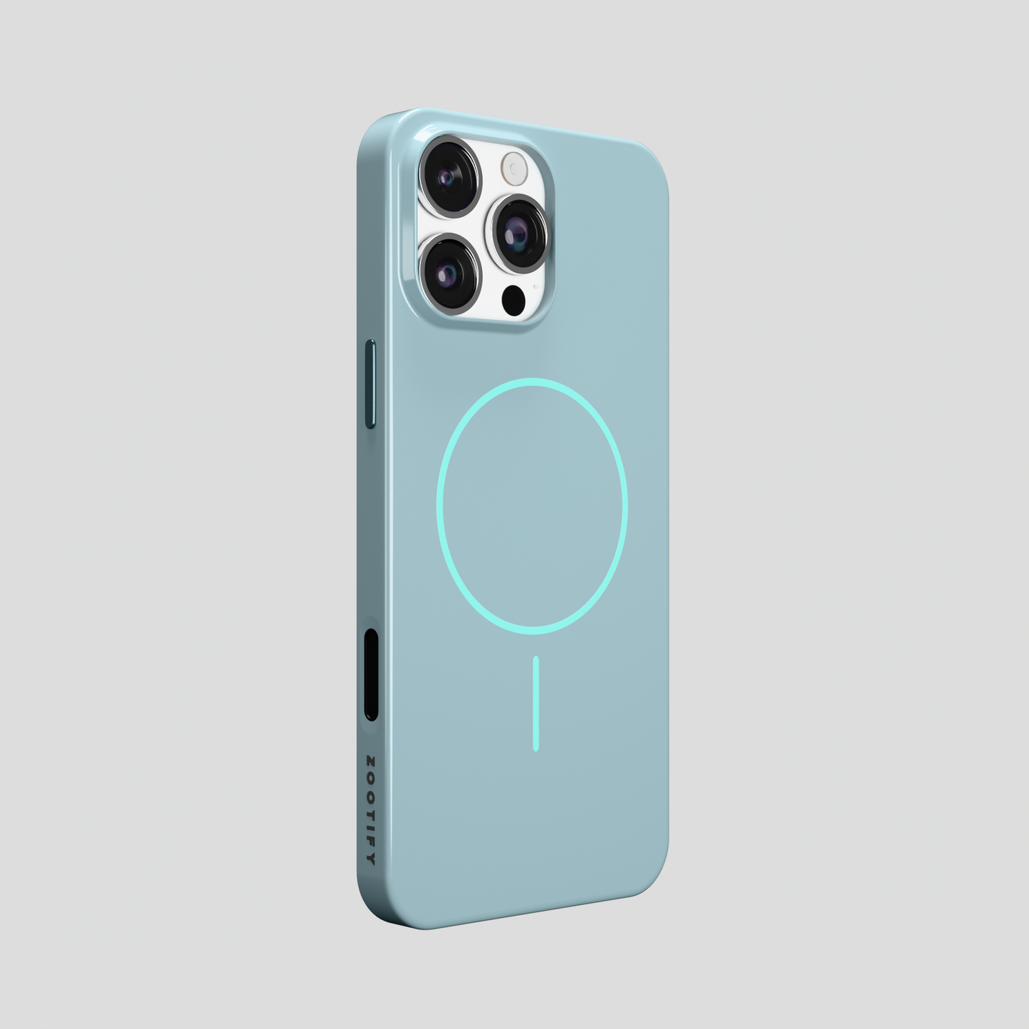 GlossCraft –  Blue Classic Glossy Magsafe Phone Case for iPhone 16 pro max