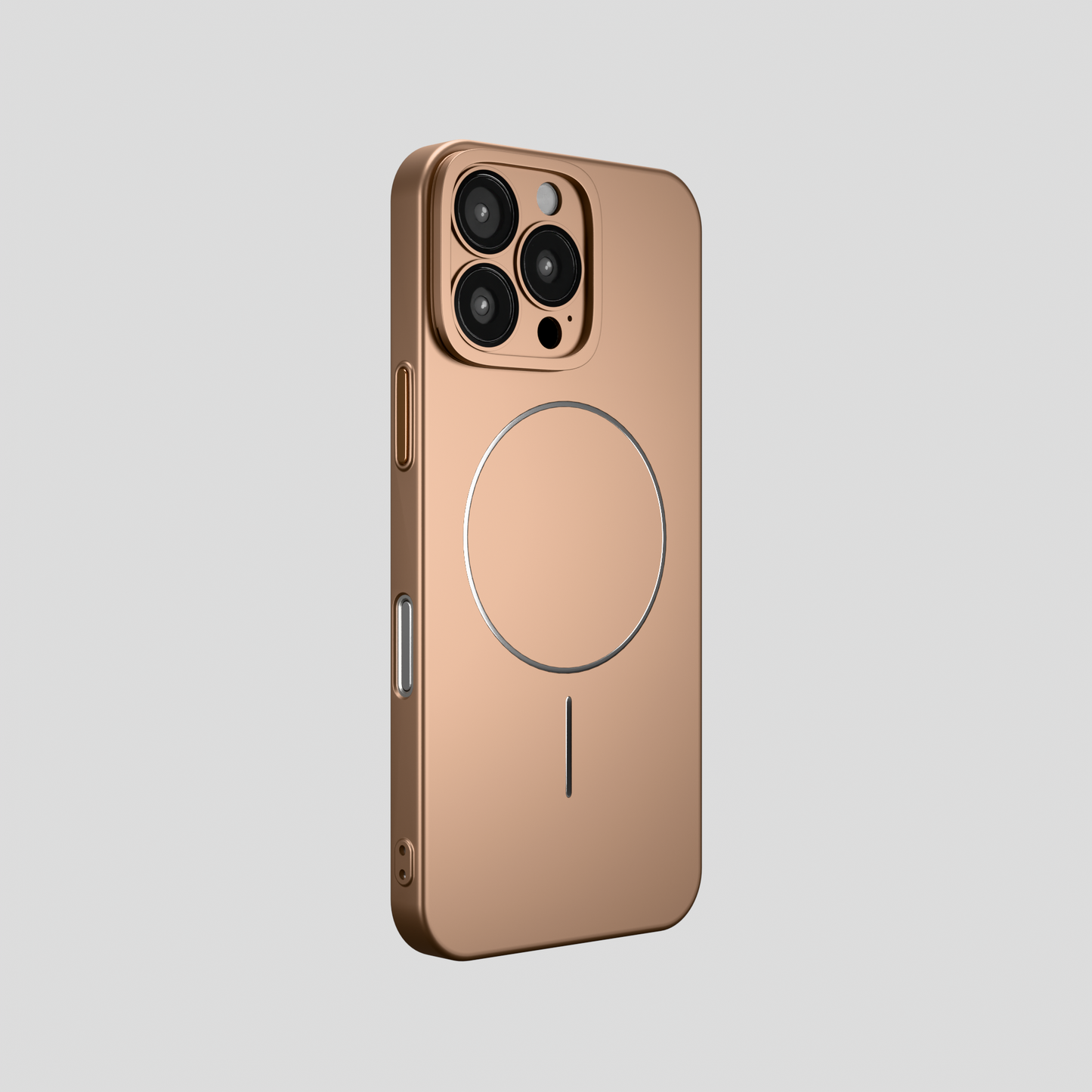 CamSafe – Brown Minimal phone case with Kickstand & LensGuard for iPhone 16 pro