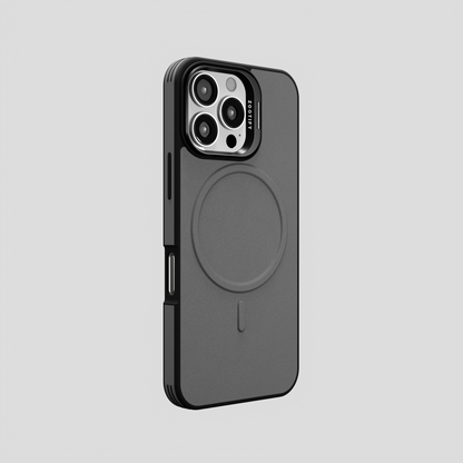 PrimoEdge – Grey Luxe Leather design Magsafe case for iPhone 16 pro