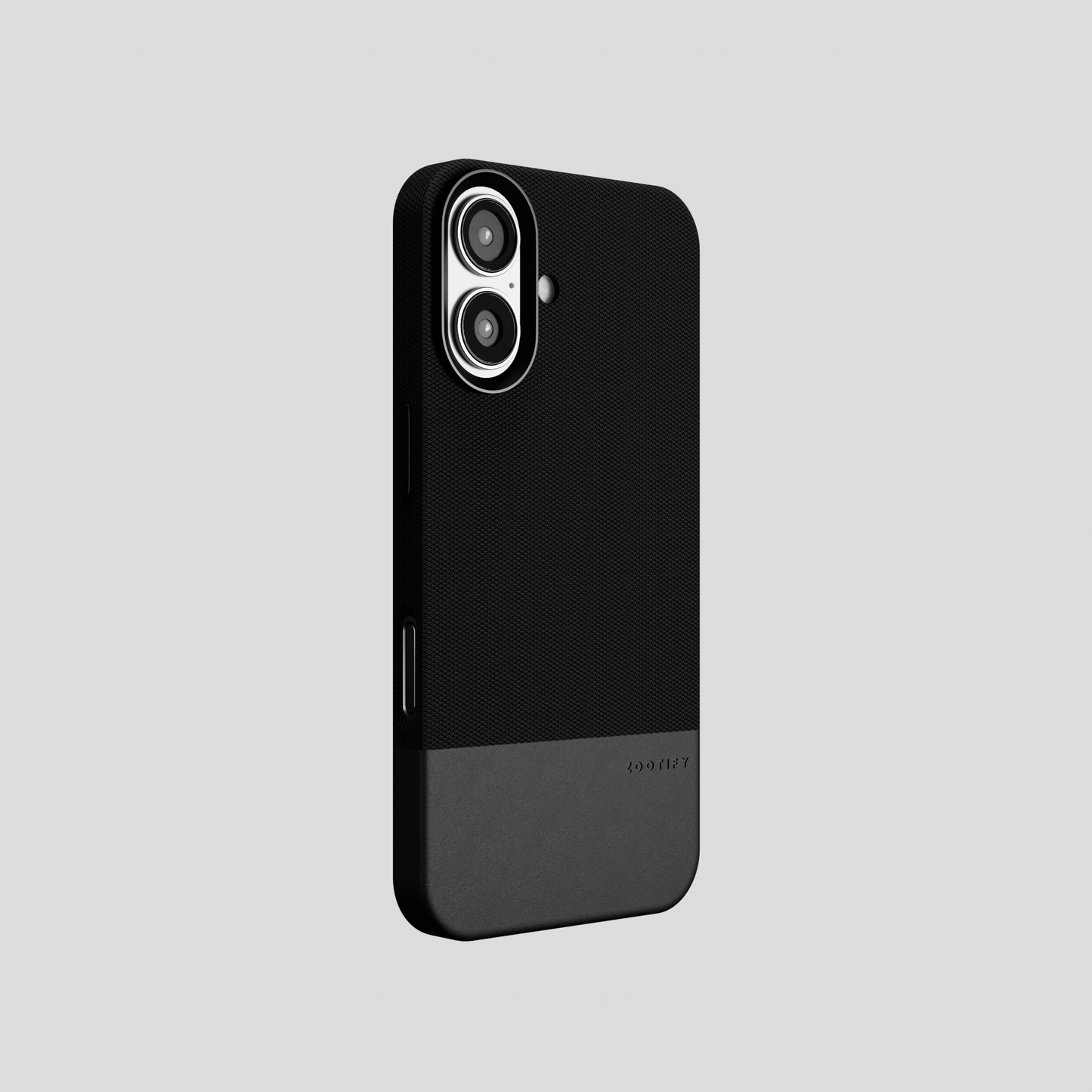 ForgeCraft – Black Vintage Leather Grip Case for iPhone 16