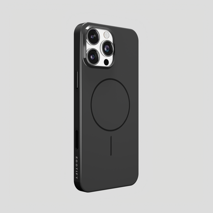 GlossCraft –  Black Classic Glossy Magsafe Phone Case for iPhone 16 pro max