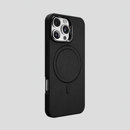 PrimoEdge – Black Luxe Leather design Magsafe case for iPhone 16 pro max