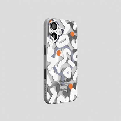 NeoWave – White  Unique Double layer 3D-Print Frosted MagSafe Case for iPhone 16