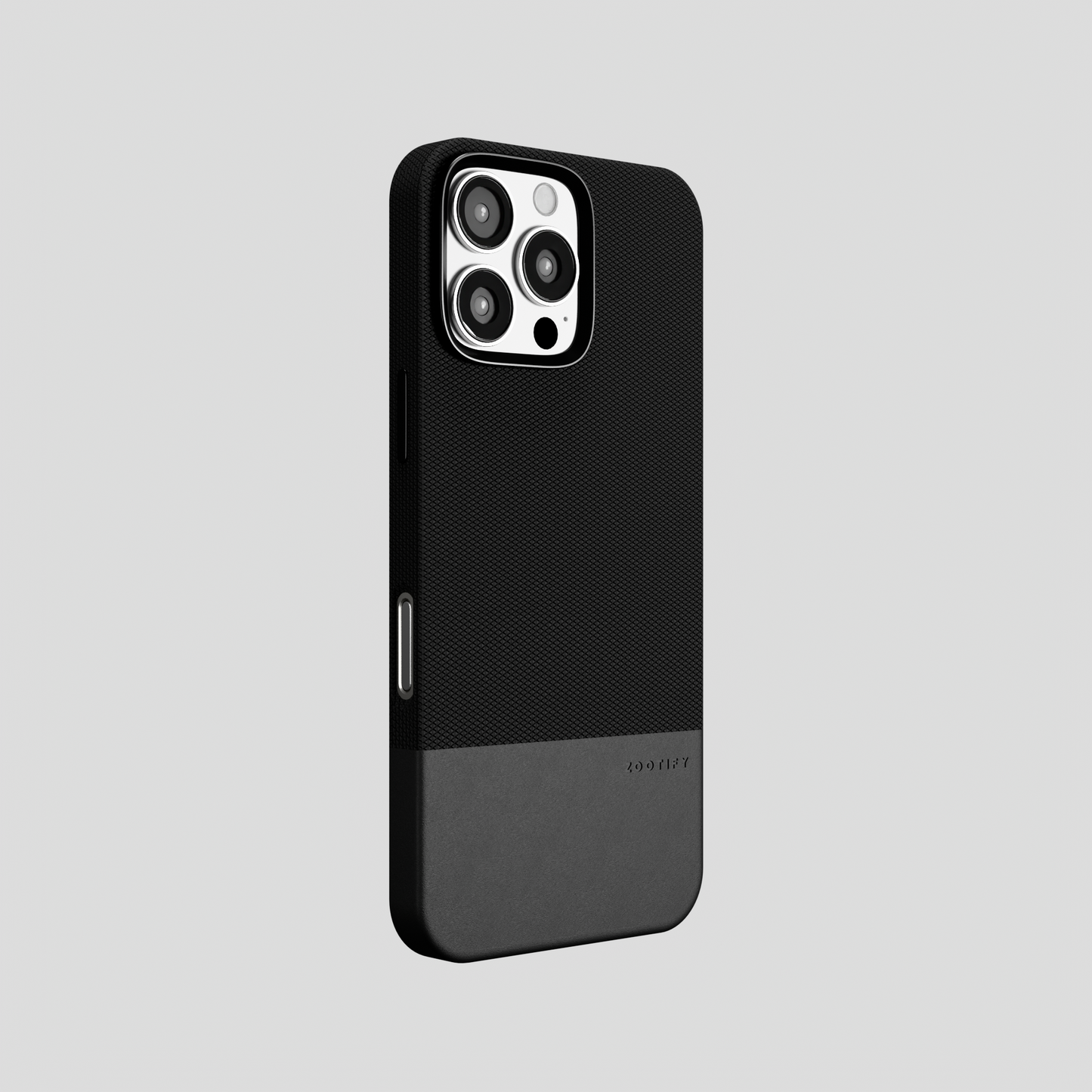 ForgeCraft – Black Vintage Leather Grip Case for iPhone 16 pro