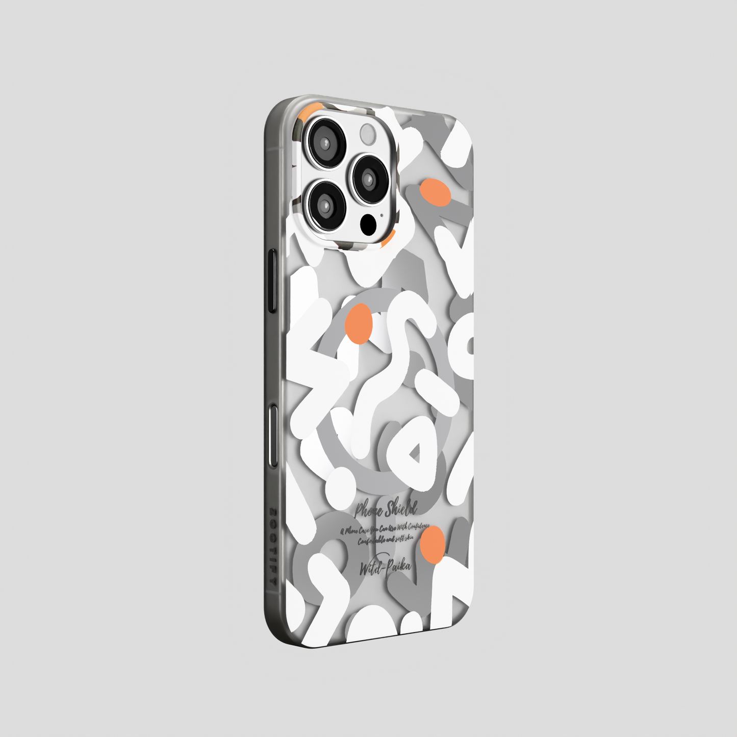 NeoWave –  White Unique Double layer 3D-Print Frosted MagSafe Case for iPhone 16 pro