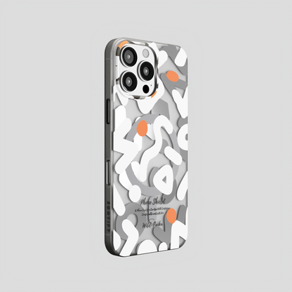 NeoWave –  White Unique Double layer 3D-Print Frosted MagSafe Case for iPhone 16 pro