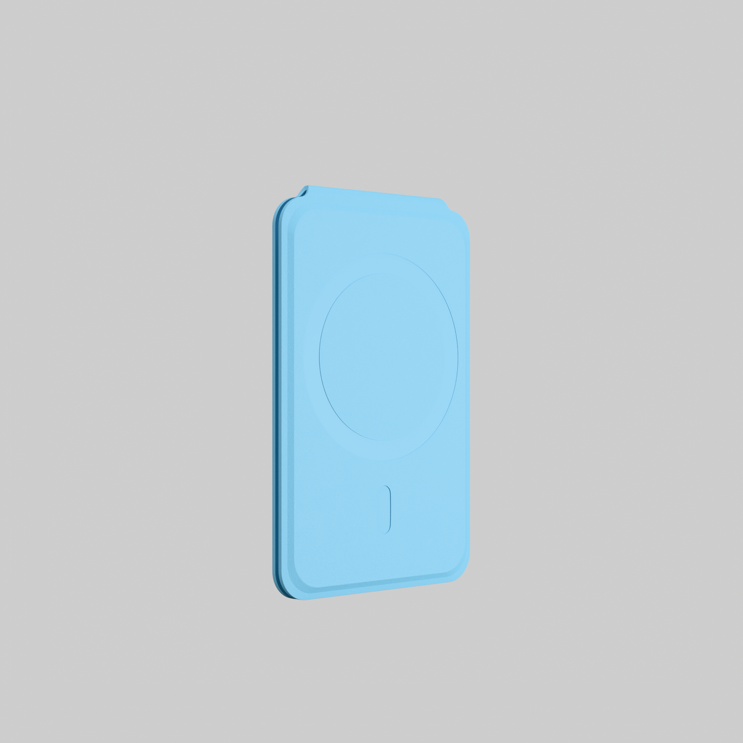 MagSafe Wallet –  Sky Blue Premium Leatherite Slim Card Holder with Stand