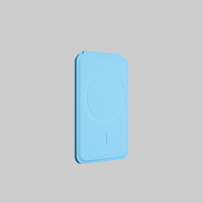 MagSafe Wallet –  Sky Blue Premium Leatherite Slim Card Holder with Stand