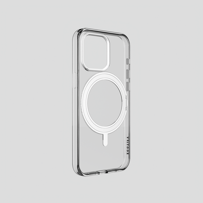 Orbit Grip –   Clear Silver 360° Tactile O-Stand Clear transparent Case for iPhone 15 pro