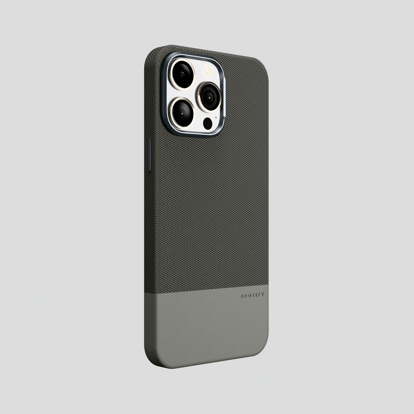ForgeCraft – Titanium Gray Vintage Leather Grip Case for iPhone 15 pro max