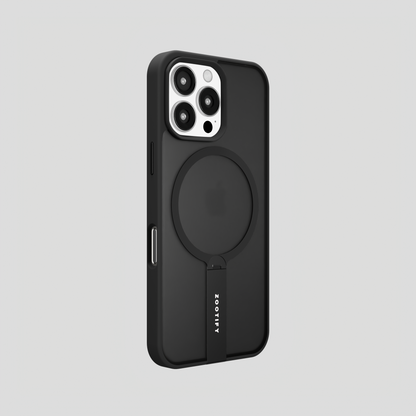FroStand – Black Matte MagSafe T-Stand Case for iPhone 16 pro