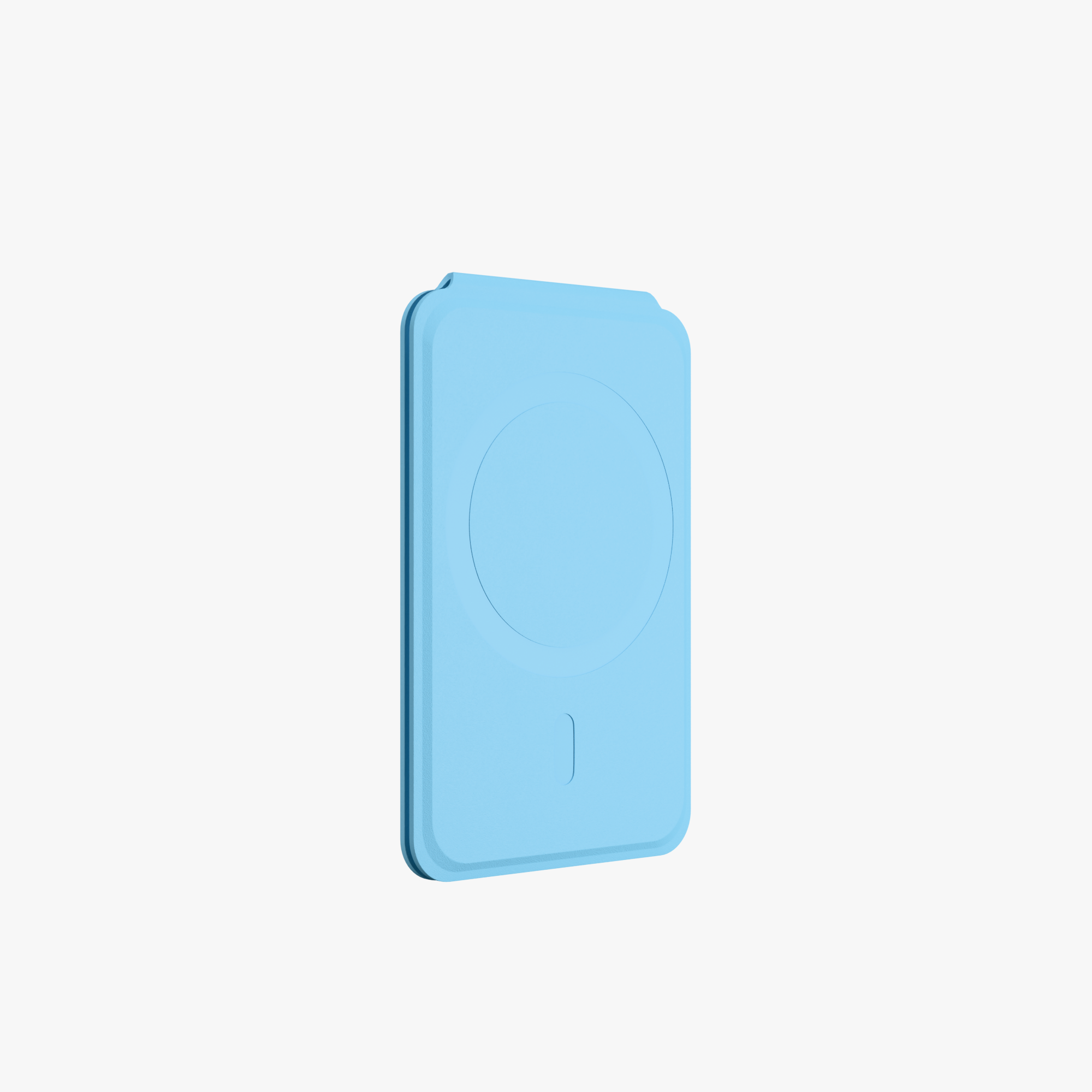 MagSafe Wallet –  Sky Blue Premium Leatherite Slim Card Holder with Stand