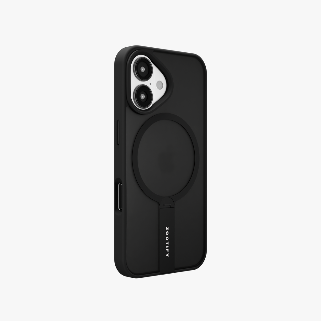 FroStand – Black Matte MagSafe T-Stand Case for iPhone 16