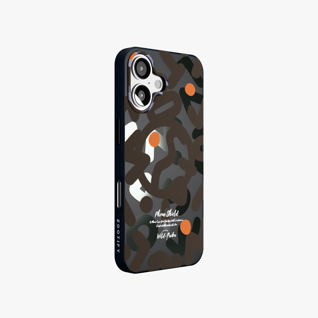 NeoWave – Black Double-layer Print Frosted MagSafe Phone Cover for iPhone 16