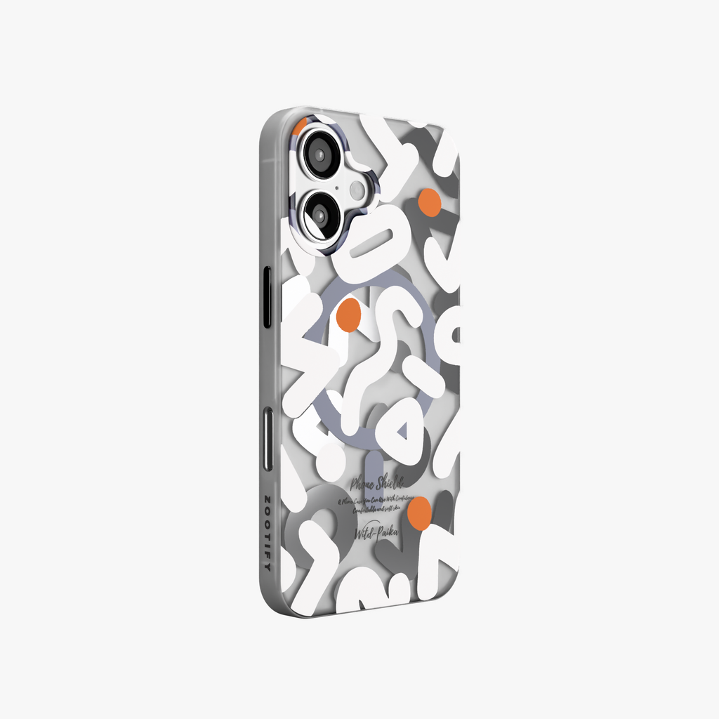 NeoWave – White Double-layer Print Frosted MagSafe Phone Cover for iPhone 16