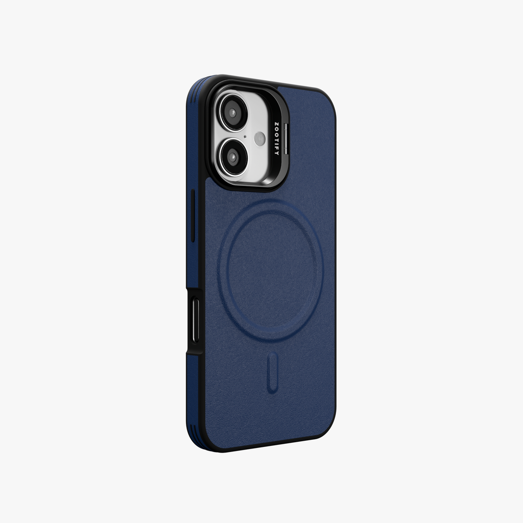 PrimoEdge – Blue Luxe Leather Design Magsafe Case for iPhone 16
