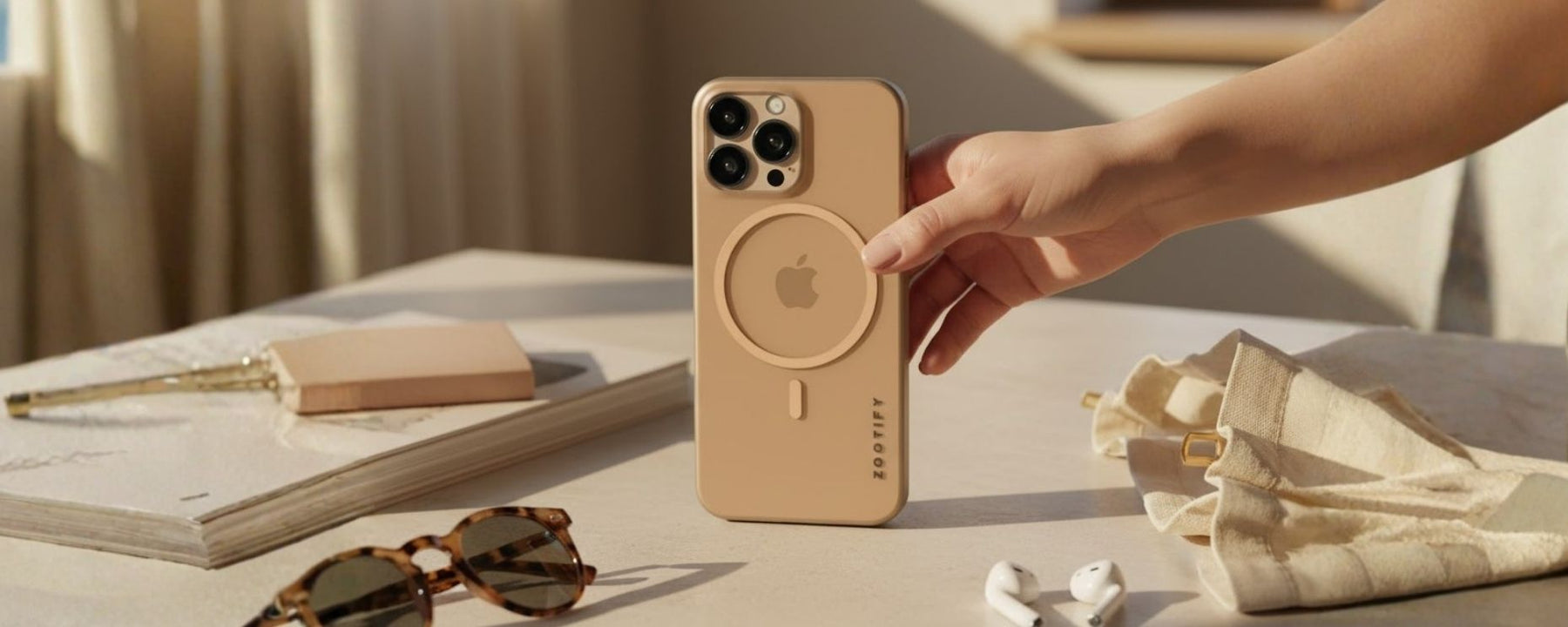 Textura –  Brown PaperFeel MagSafe Case for iPhone 16 pro max banner 3