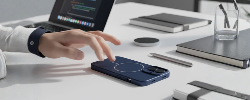 CamSafe –  Blue Minimal phone case with Kickstand & LensGuard for iPhone 16 mobile banner 2