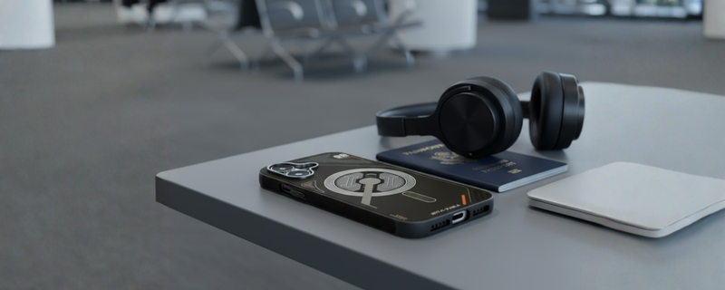 VectorEdge – Black  Modern Aesthetic MagSafe case for iPhone 16 mobile banner 1