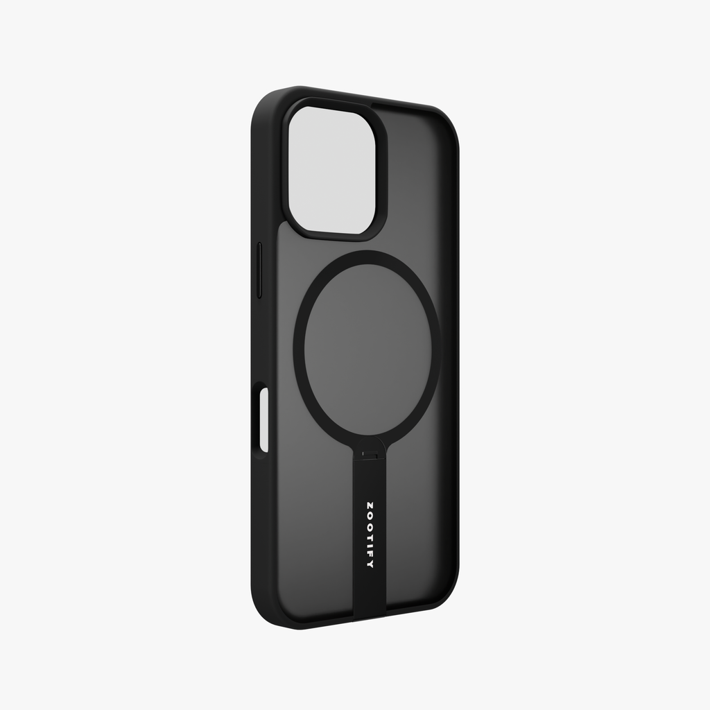 FroStand – Black Matte MagSafe T-Stand Case for iPhone 16 pro