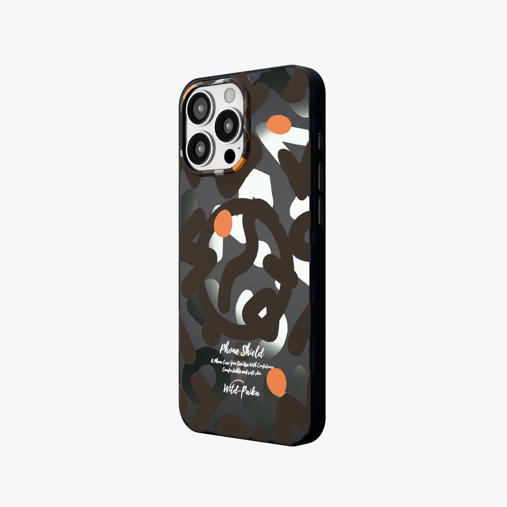 NeoWave –  Black Unique Double-layer Print Frosted MagSafe Phone Cover for iPhone 16 pro