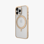 Orbit Grip –  Brown 360° Tactile O-Stand Clear transparent Case for iPhone 16 pro