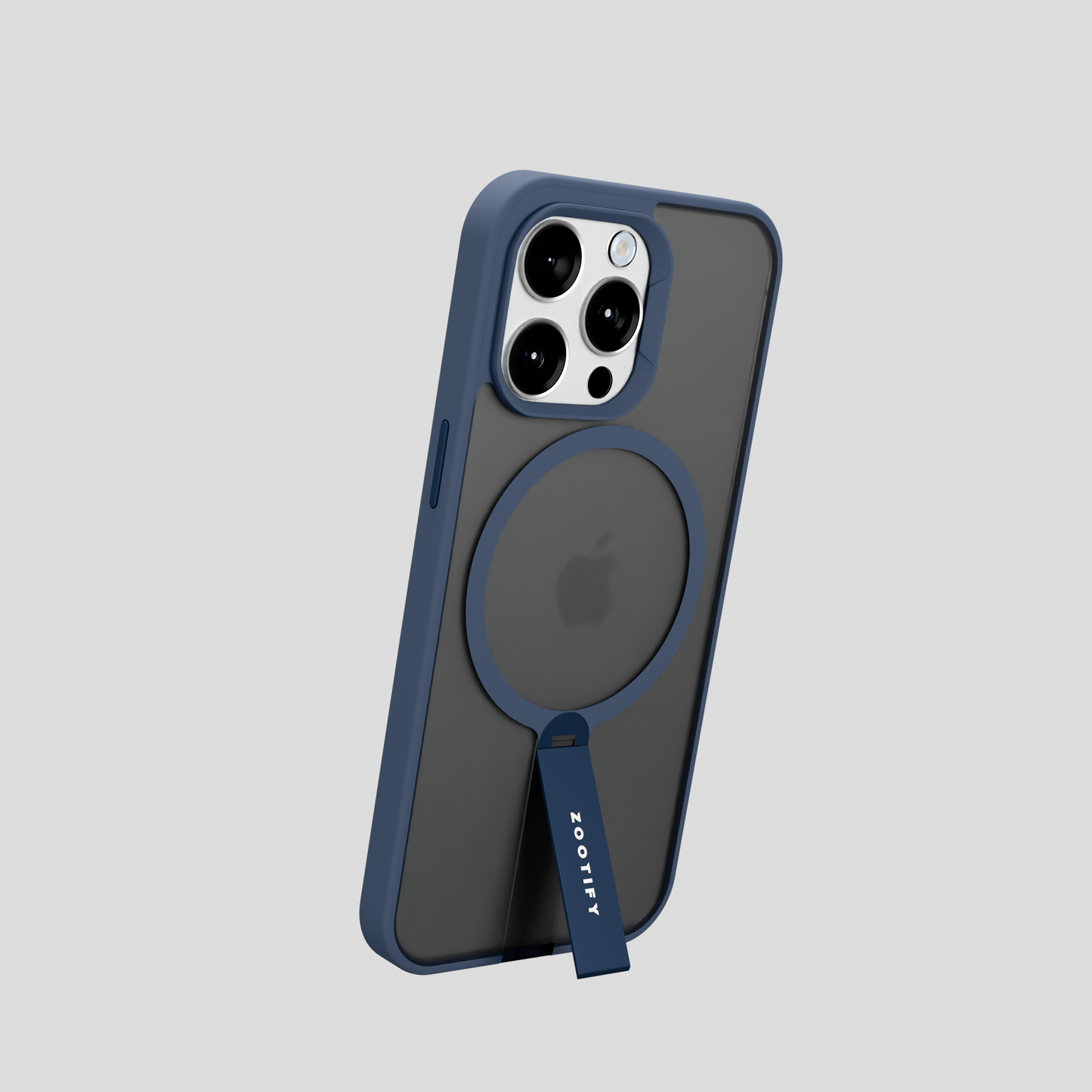 FroStand – Blue Matte MagSafe T-Stand Case for iPhone 15 pro
