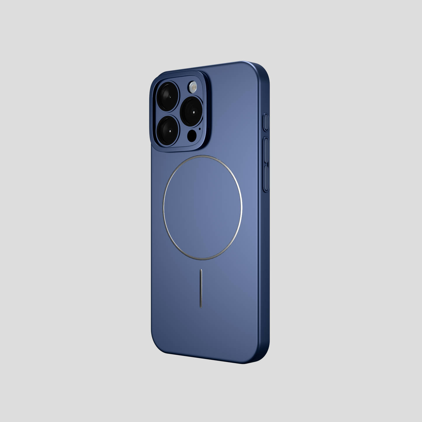 CamSafe –  Blue Minimal phone case with Kickstand & LensGuard for iPhone 15 pro