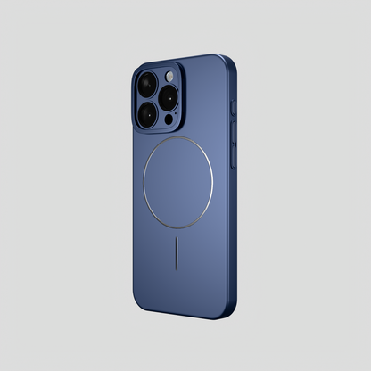 CamSafe –  Blue Minimal phone case with Kickstand & LensGuard for iPhone 15 pro