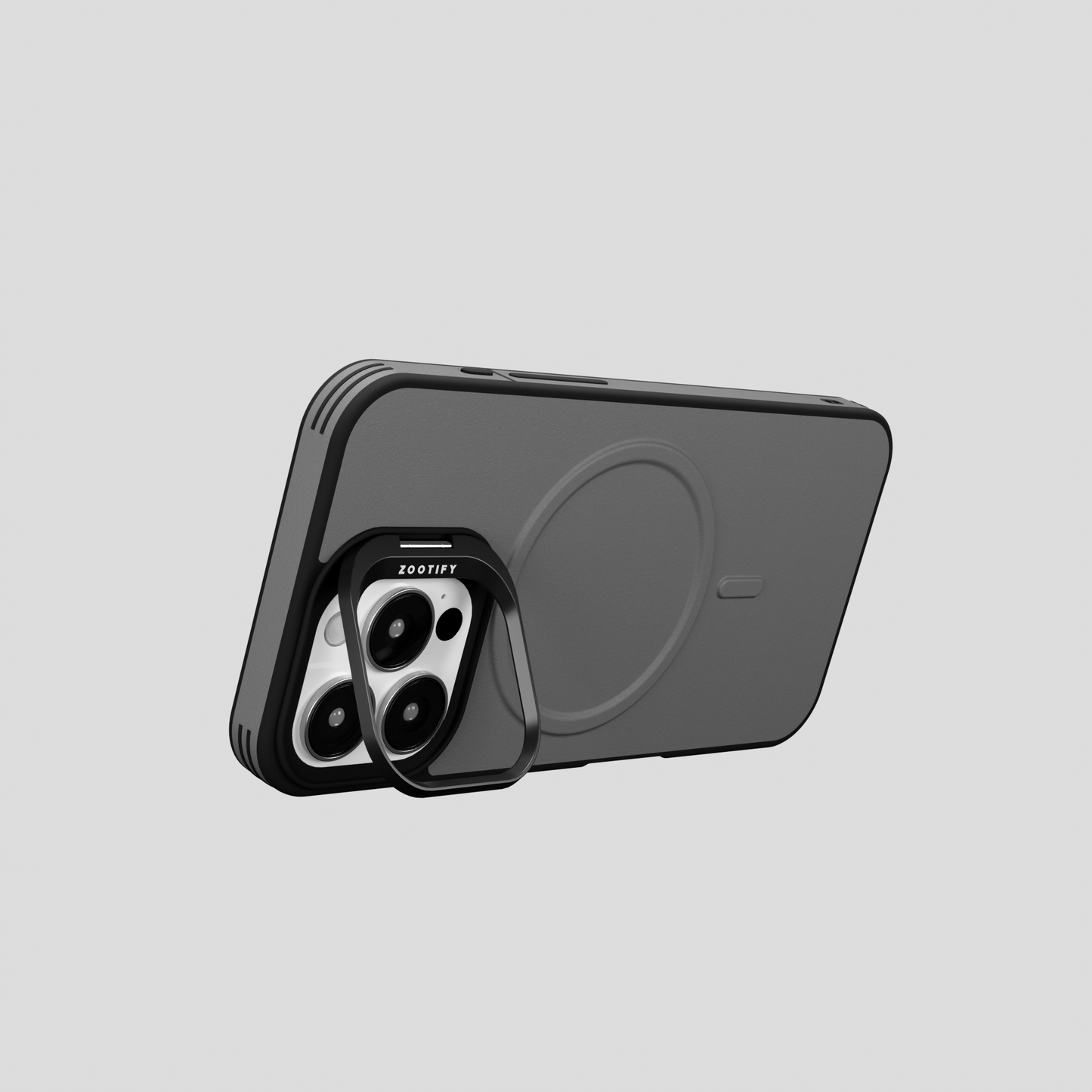 PrimoEdge – Grey Luxe Leather design Magsafe case for iPhone 16 pro