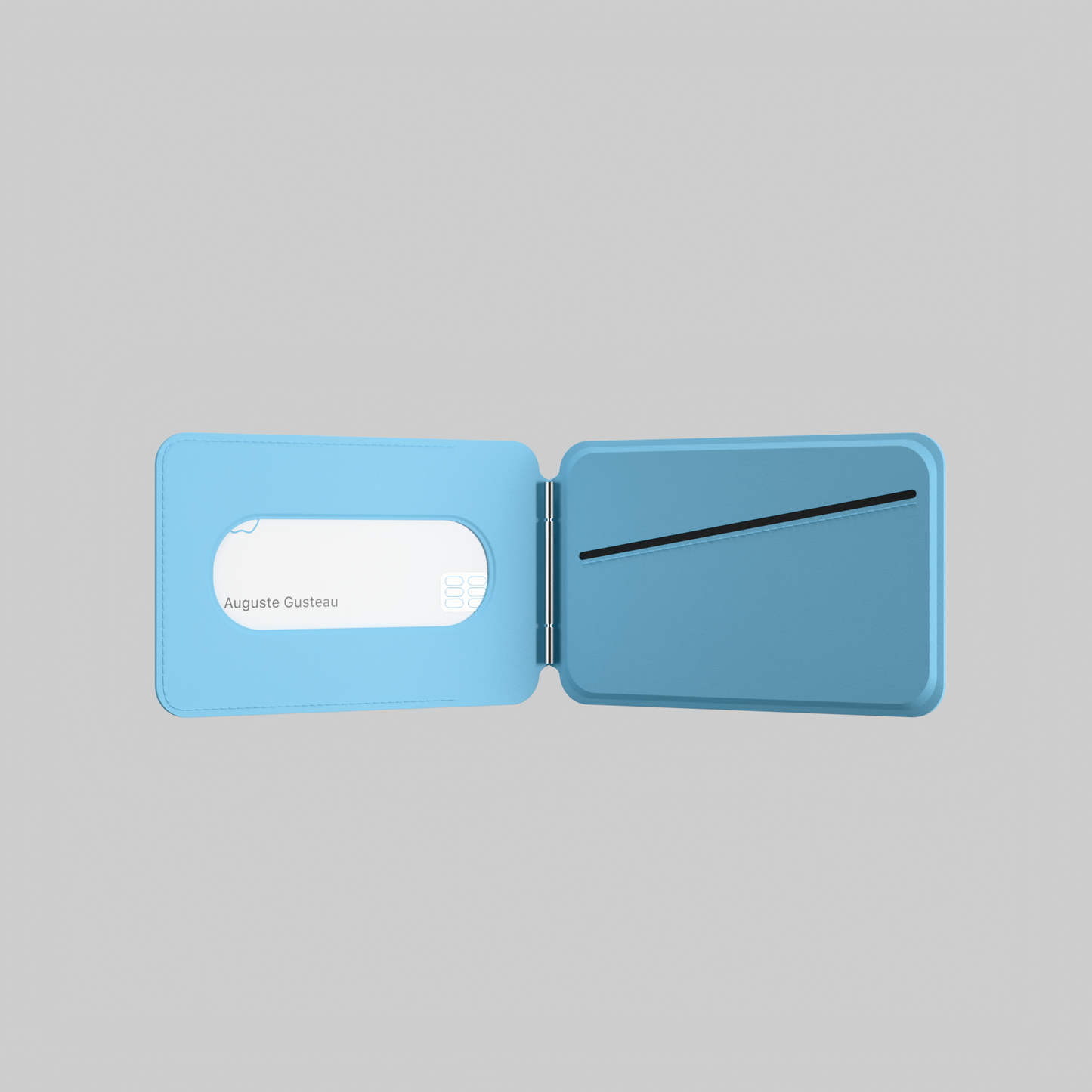 MagSafe Wallet –  Sky Blue Premium Leatherite Slim Card Holder with Stand