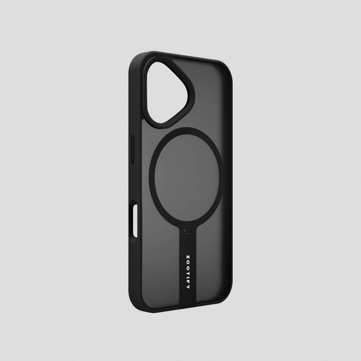 FroStand – Black Matte MagSafe T-Stand Case for iPhone 16