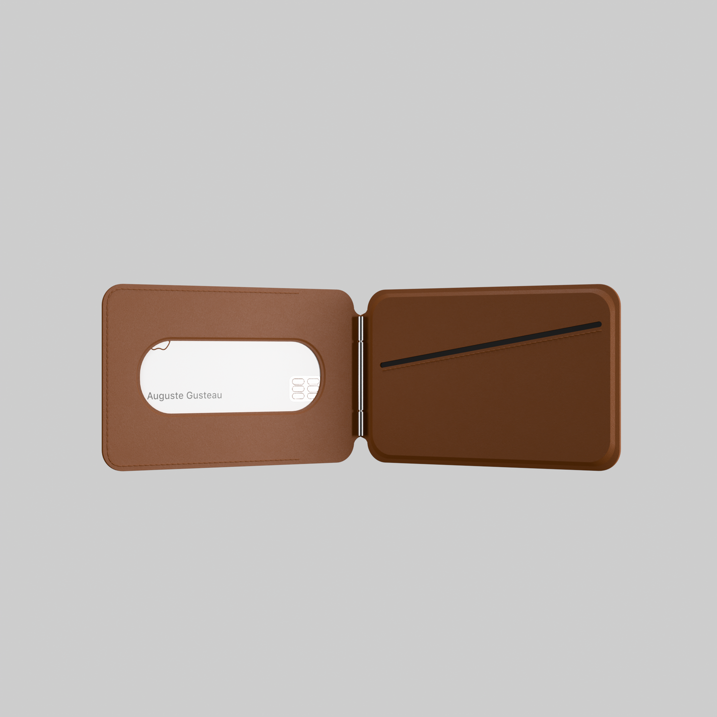 MagSafe Wallet – Brown Premium Leatherite Slim Card Holder with Stand