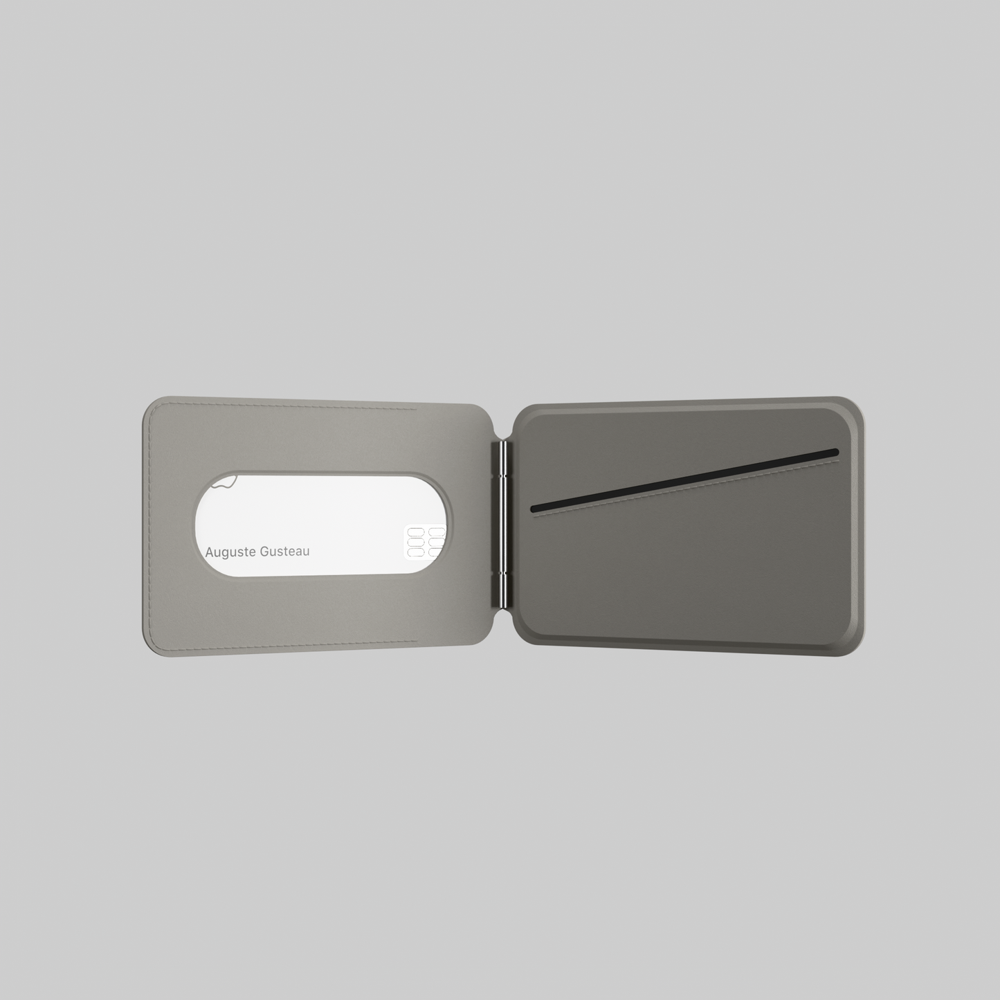 MagSafe Wallet – Grey Premium Leatherite Slim Card Holder with Stand