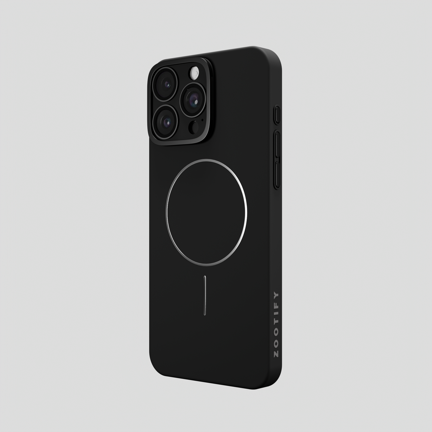 CamSafe – Black Minimal phone case with Kickstand & LensGuard for iPhone 16 pro max