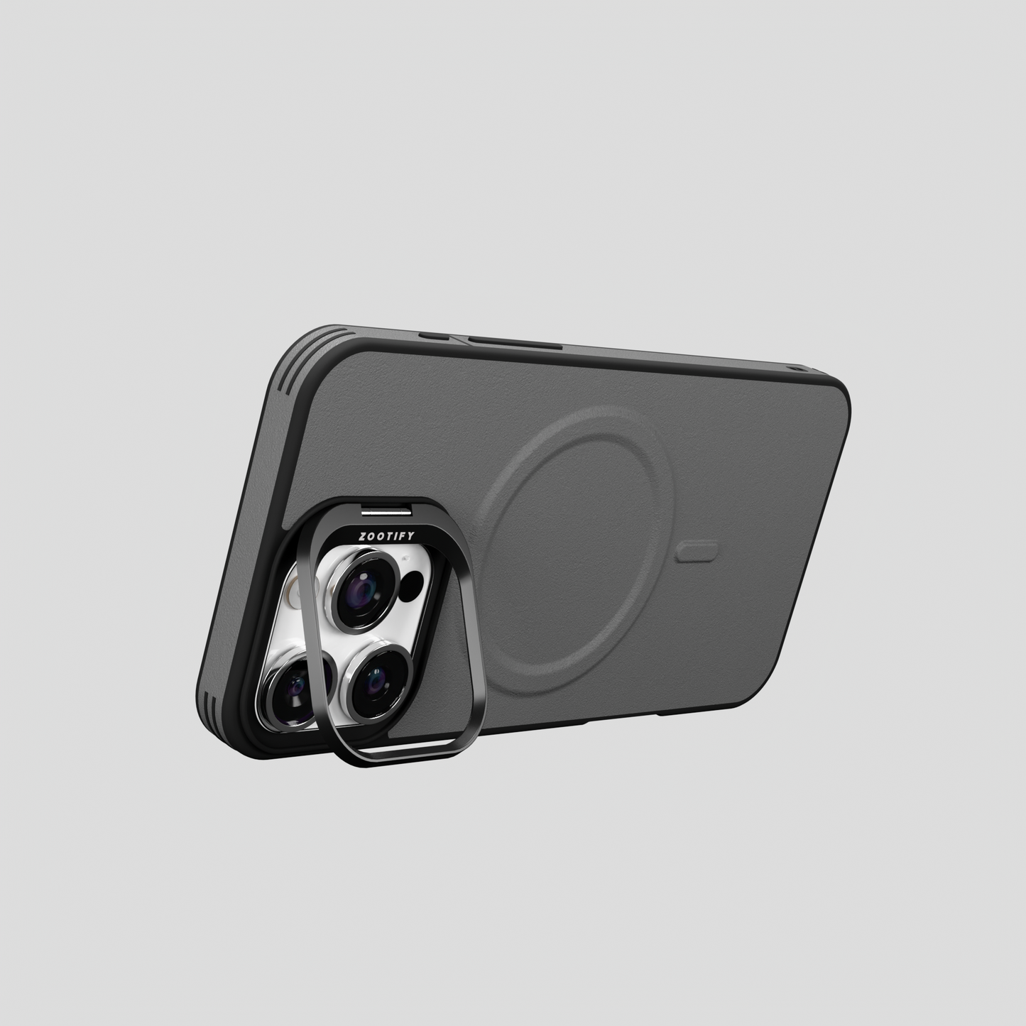 PrimoEdge – Grey Luxe Leather design Magsafe case for iPhone 16 pro max