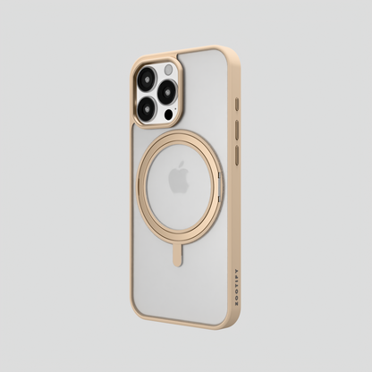 Orbit Grip –  Dessert 360° Tactile O-Stand Clear transparent Case for iPhone 16 pro