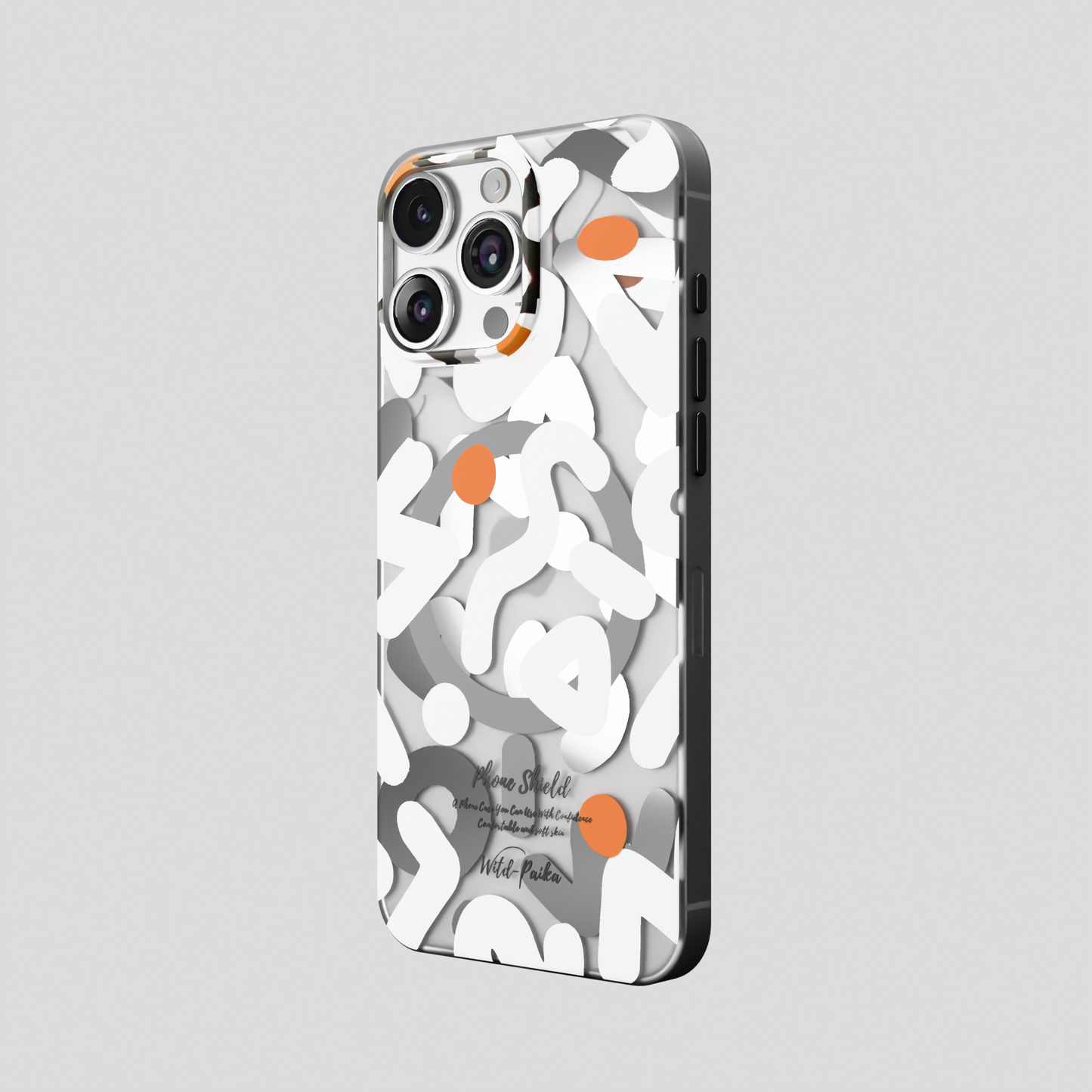NeoWave – White Unique Double layer 3D-Print Frosted MagSafe Case for iPhone 16 pro max