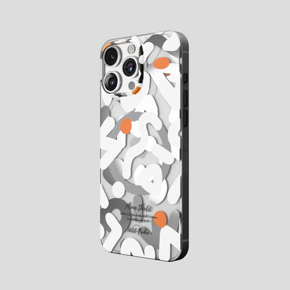 NeoWave – White Unique Double layer 3D-Print Frosted MagSafe Case for iPhone 16 pro max