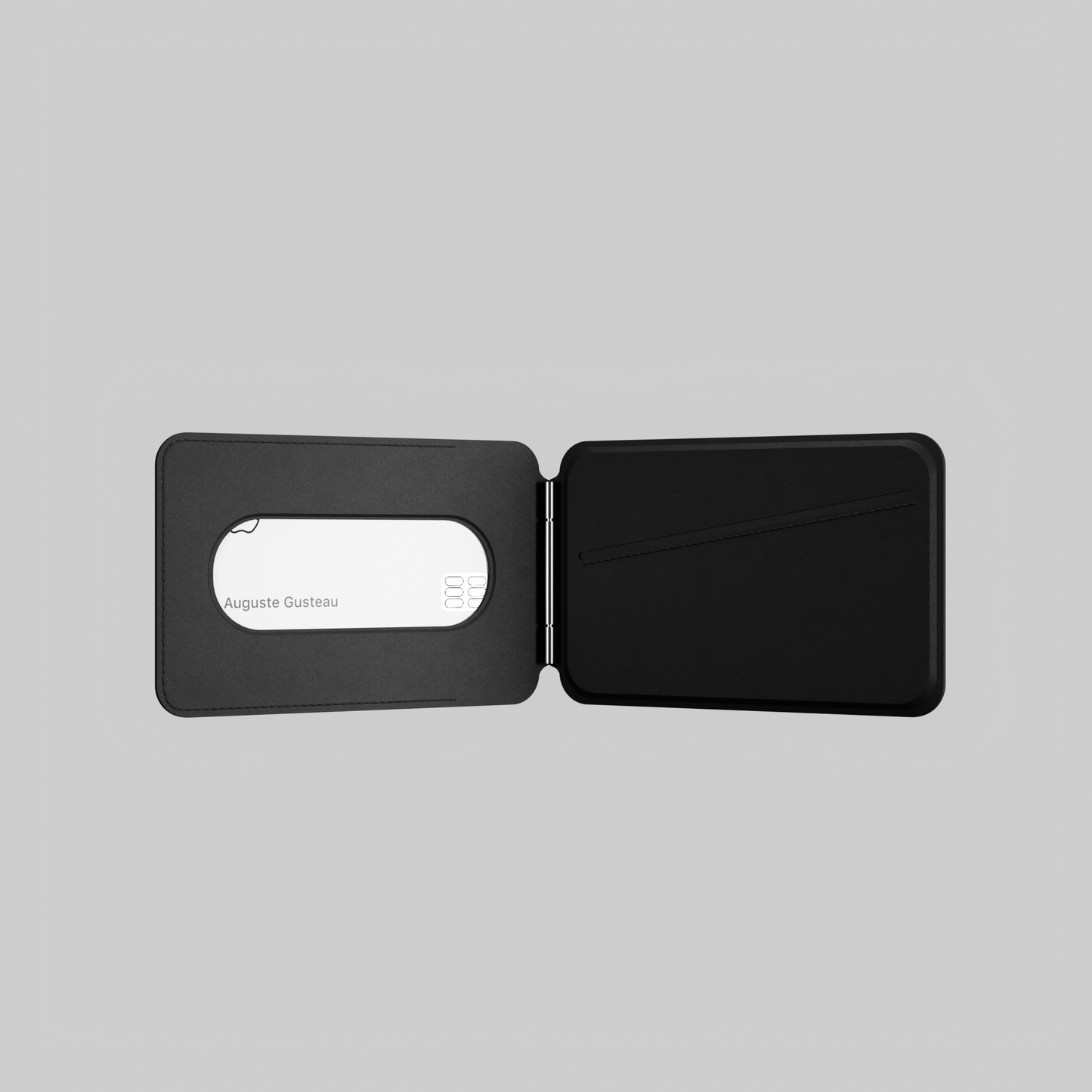 MagSafe Wallet – Black Premium Leatherite Slim Card Holder with Stand