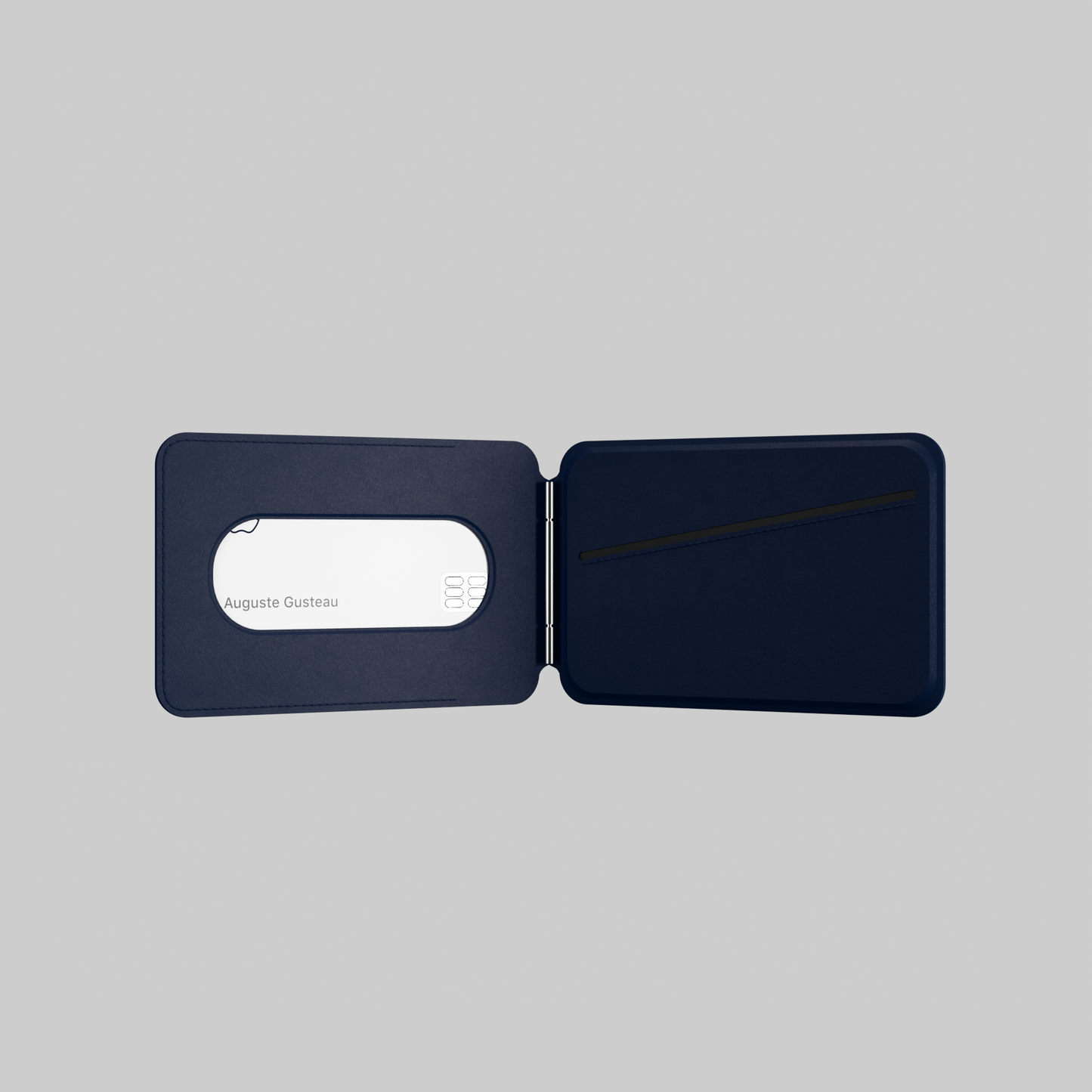 MagSafe Wallet – Navy Blue Premium Leatherite Slim Card Holder with Stand