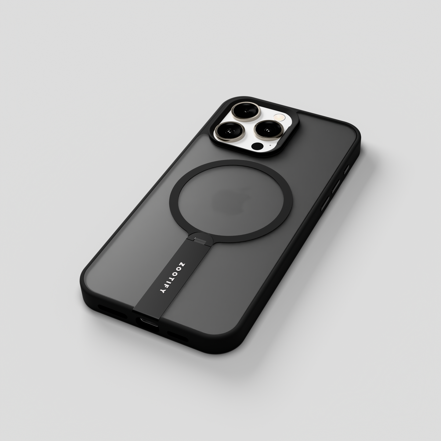 FroStand – Black Matte MagSafe T-Stand Case for iPhone 15 pro max